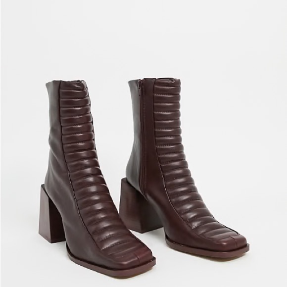 ASOS Shoes - ASOS Burgundy Leather Ankle Boots